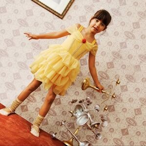 Posh Peanut Disney Princess Belle Velour Dress 5T/6T NIB